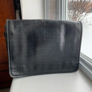 Black Leather courier/messenger bag